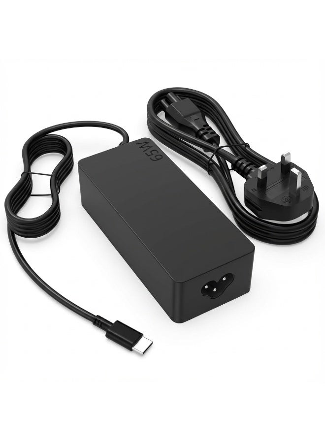 65W USB C Charger Compatible with Lenovo Thinkpad T14 X13 E16 E14 T15 Gen 5 4 L13 L14 E15 G5 G4,Thinkpad X1 Carbon Gen 12 11 10 9 8/IdeaPad Slim 5/Yoga G3 14 G6 G4 Type C Power Adapter - Image 1